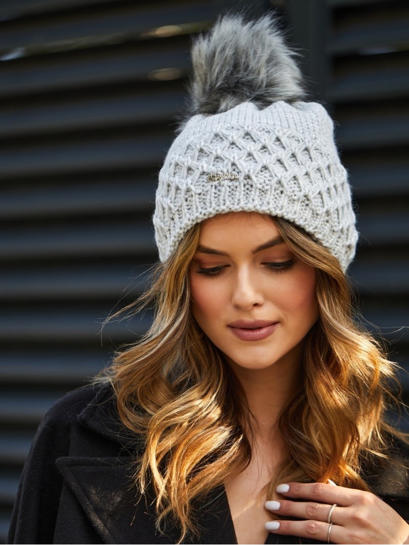 Light gray winter hat C14 - Online store - Boutique